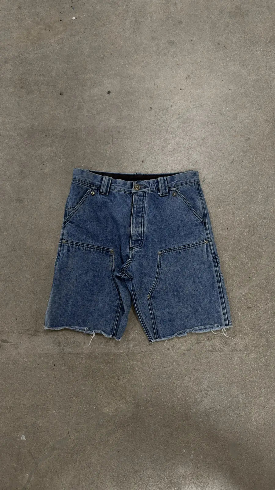 Chrome Hearts Double Knee Denim Carpenter Shorts