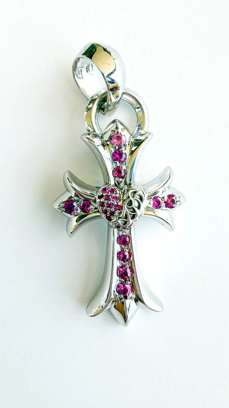 Chrome Hearts Ruby Baby Fat Cross Charm Chrome Hearts
