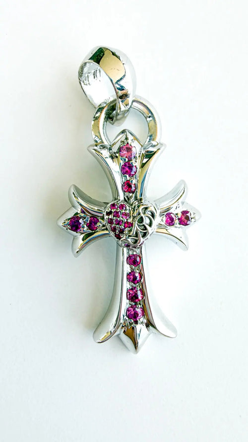 Chrome Hearts Ruby Baby Fat Cross Charm Chrome Hearts