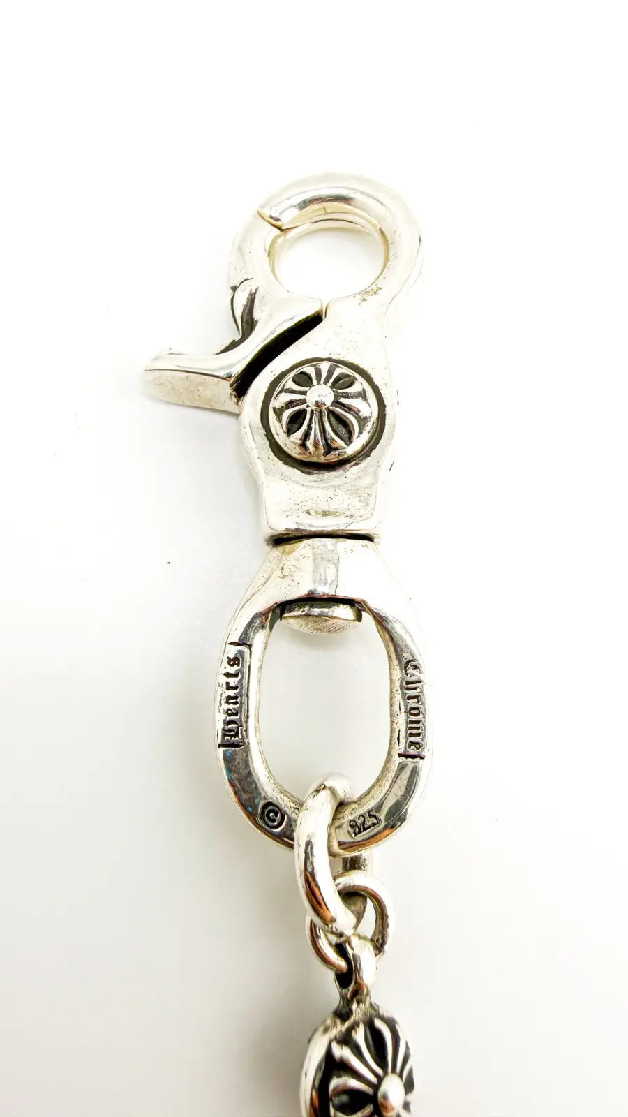 Chrome Hearts Sterling Silver Cross Ball Wallet Chain Chrome Hearts