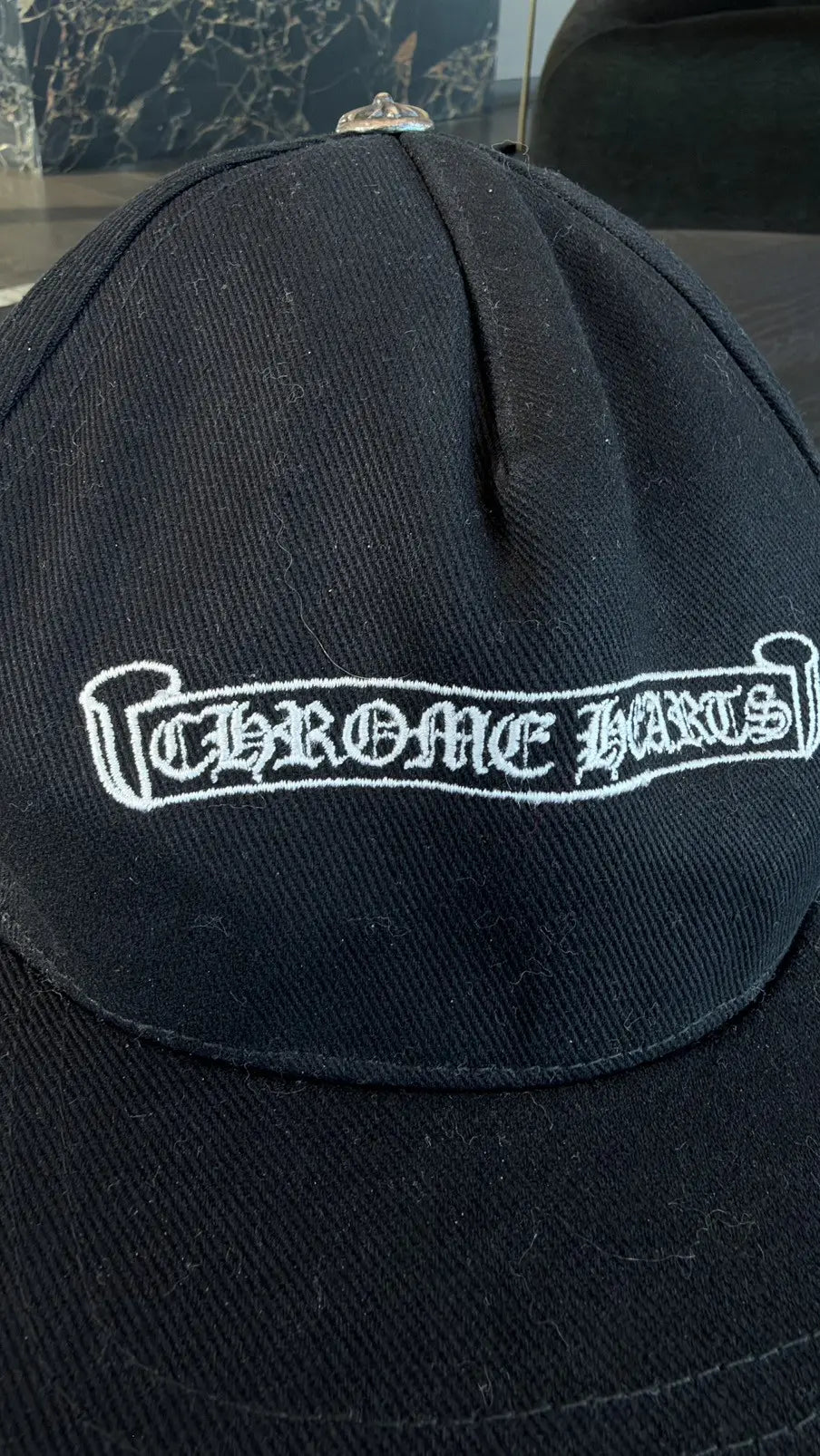 Chrome Hearts Embroidered Scroll Baseball Hat Chrome Hearts