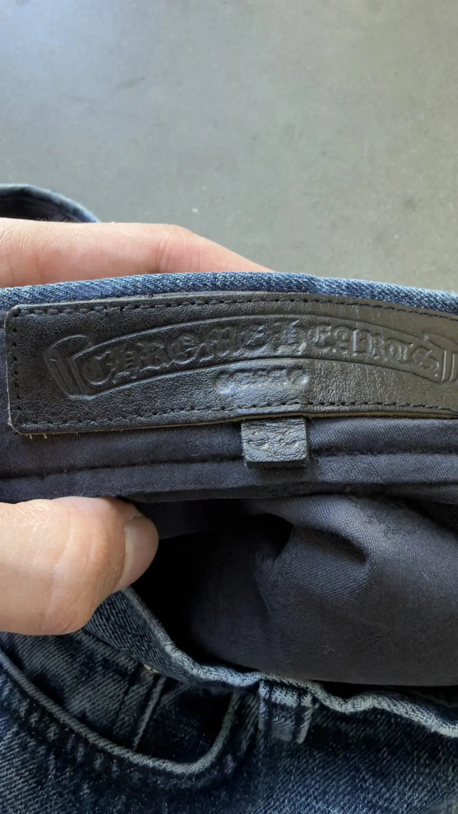 Chrome Hearts Black White Brown Patch FleurKnee Jeans