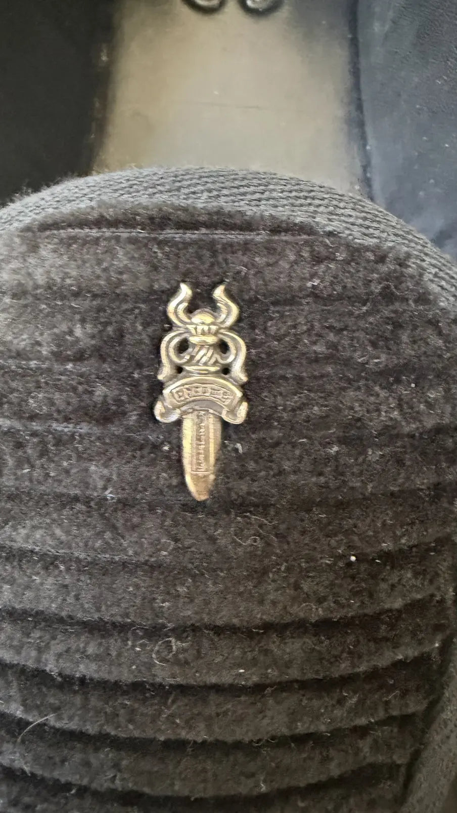 Chrome Hearts Black Corduroy Dagger Slippers
