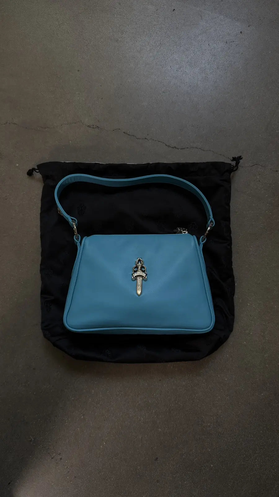 Chrome Hearts Silver Blue Dagger Chicken Nugget Bag