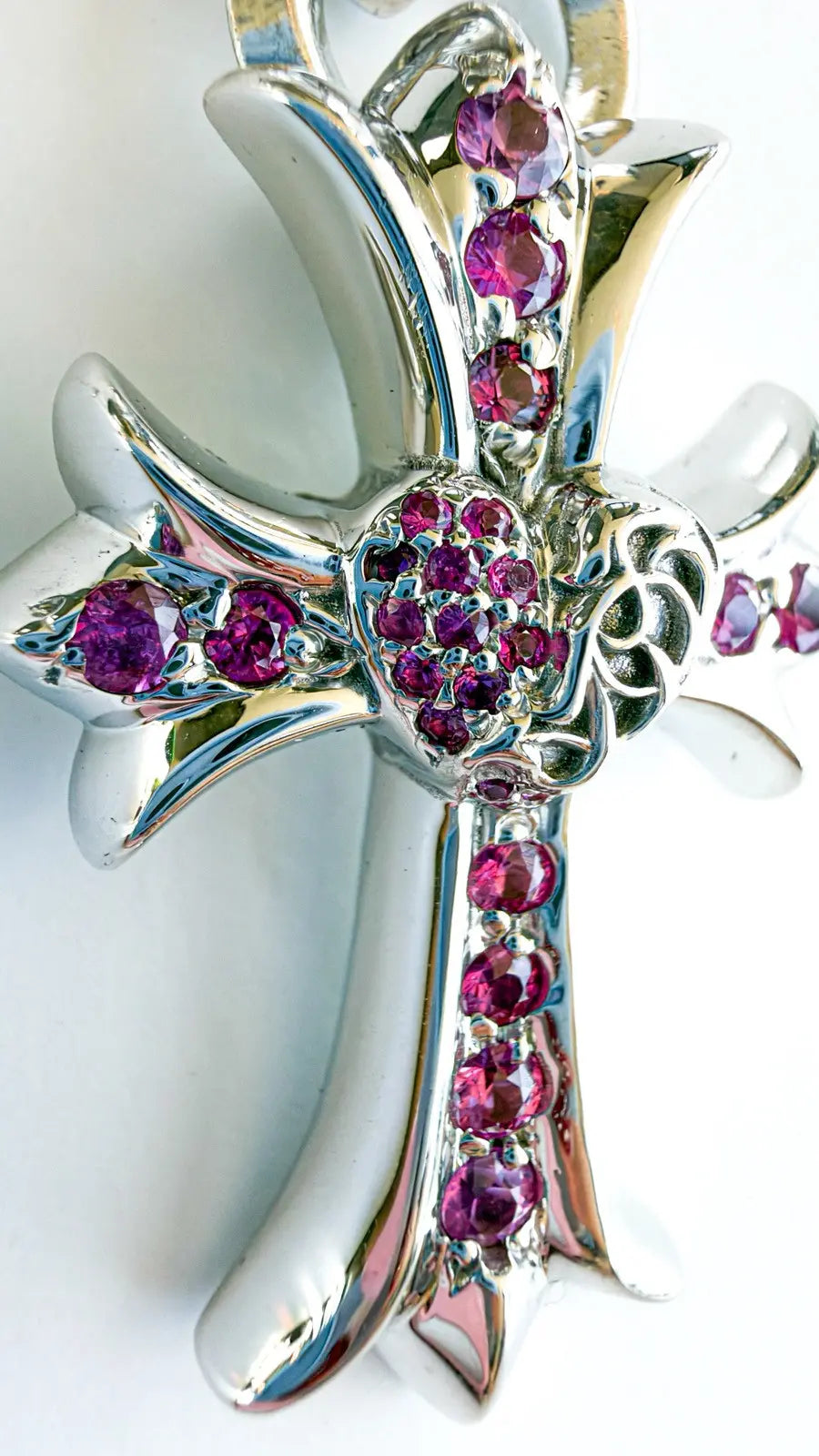 Chrome Hearts Ruby Baby Fat Cross Charm Chrome Hearts
