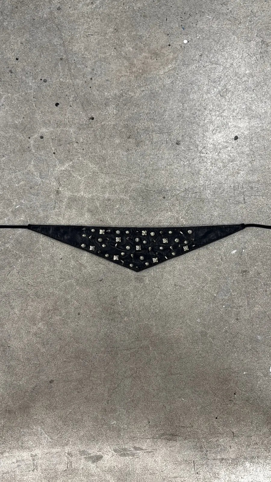 Chrome Hearts Flooded Cross Studded Sliver Leather Piece
