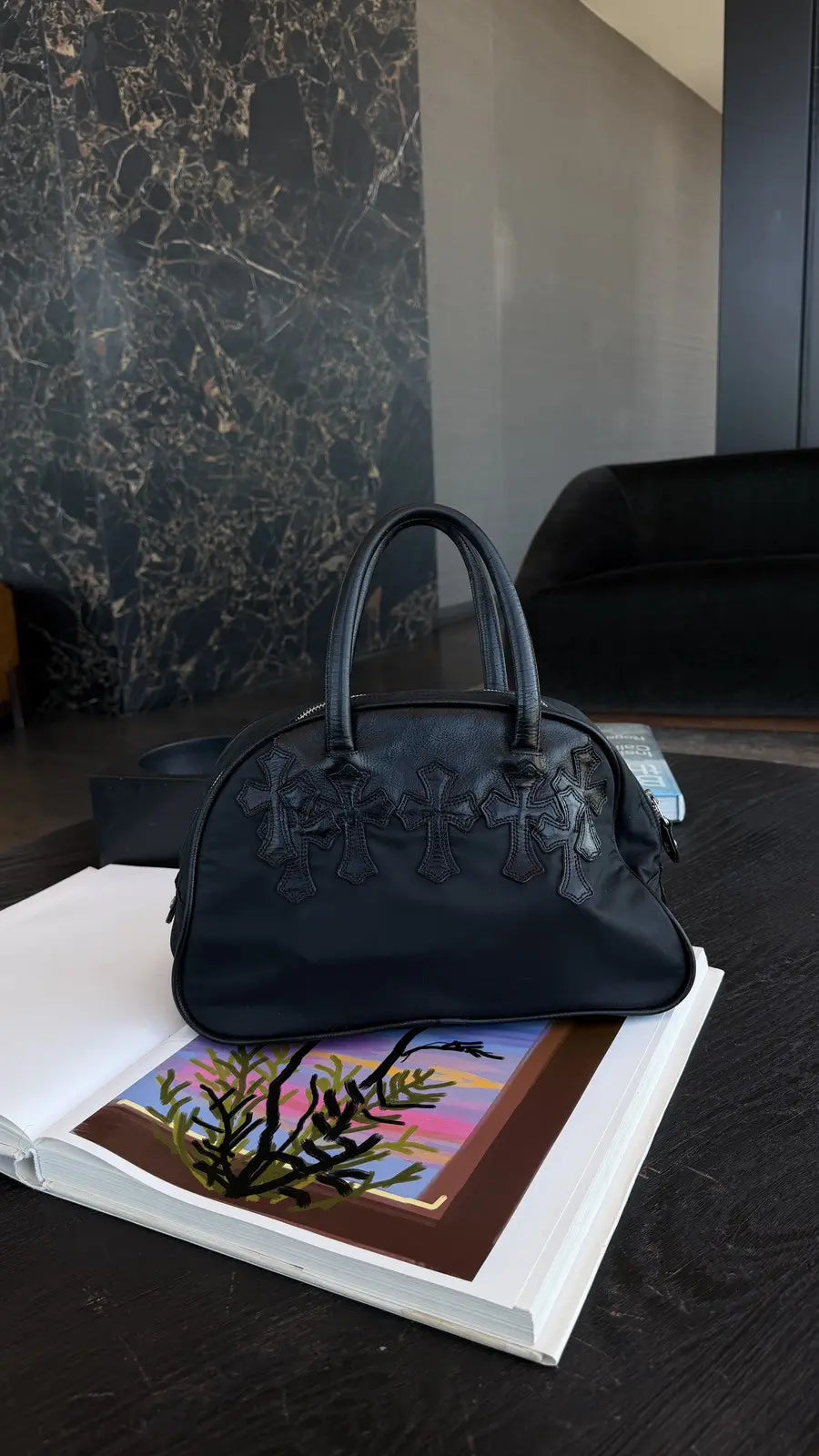 Chrome Hearts Cross Patch Bowling Bag Chrome Hearts