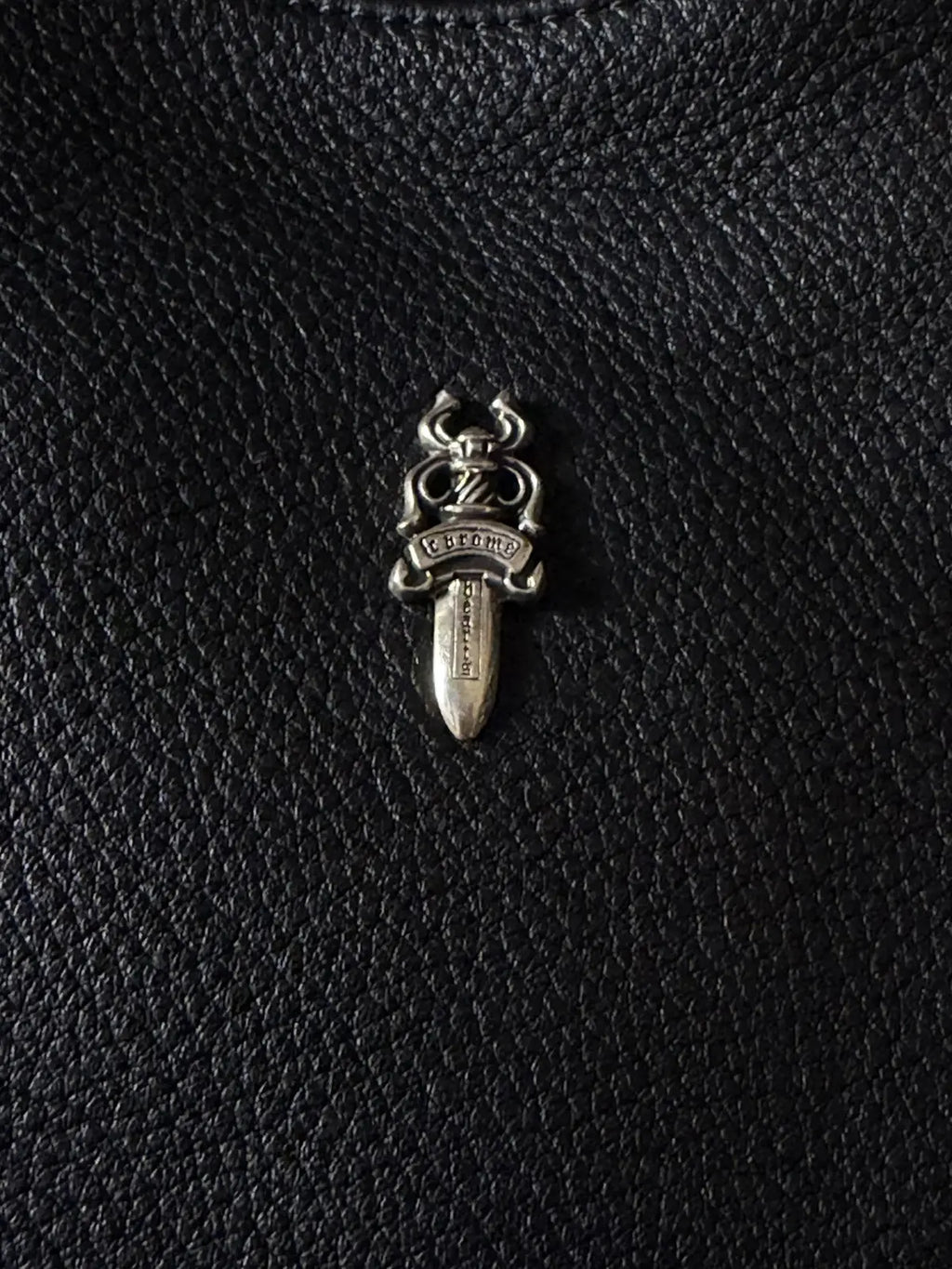 Chrome Hearts Black Leather Viv Bag