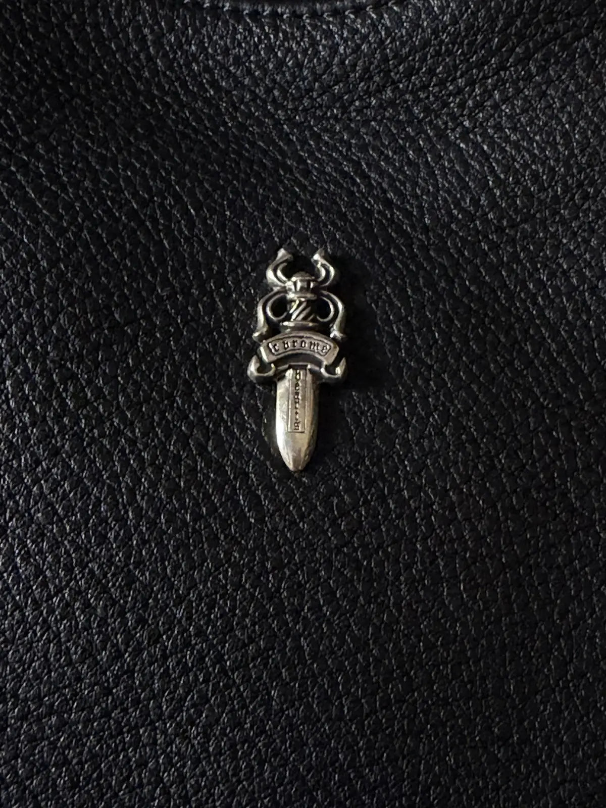 Chrome Hearts Black Leather Viv Bag