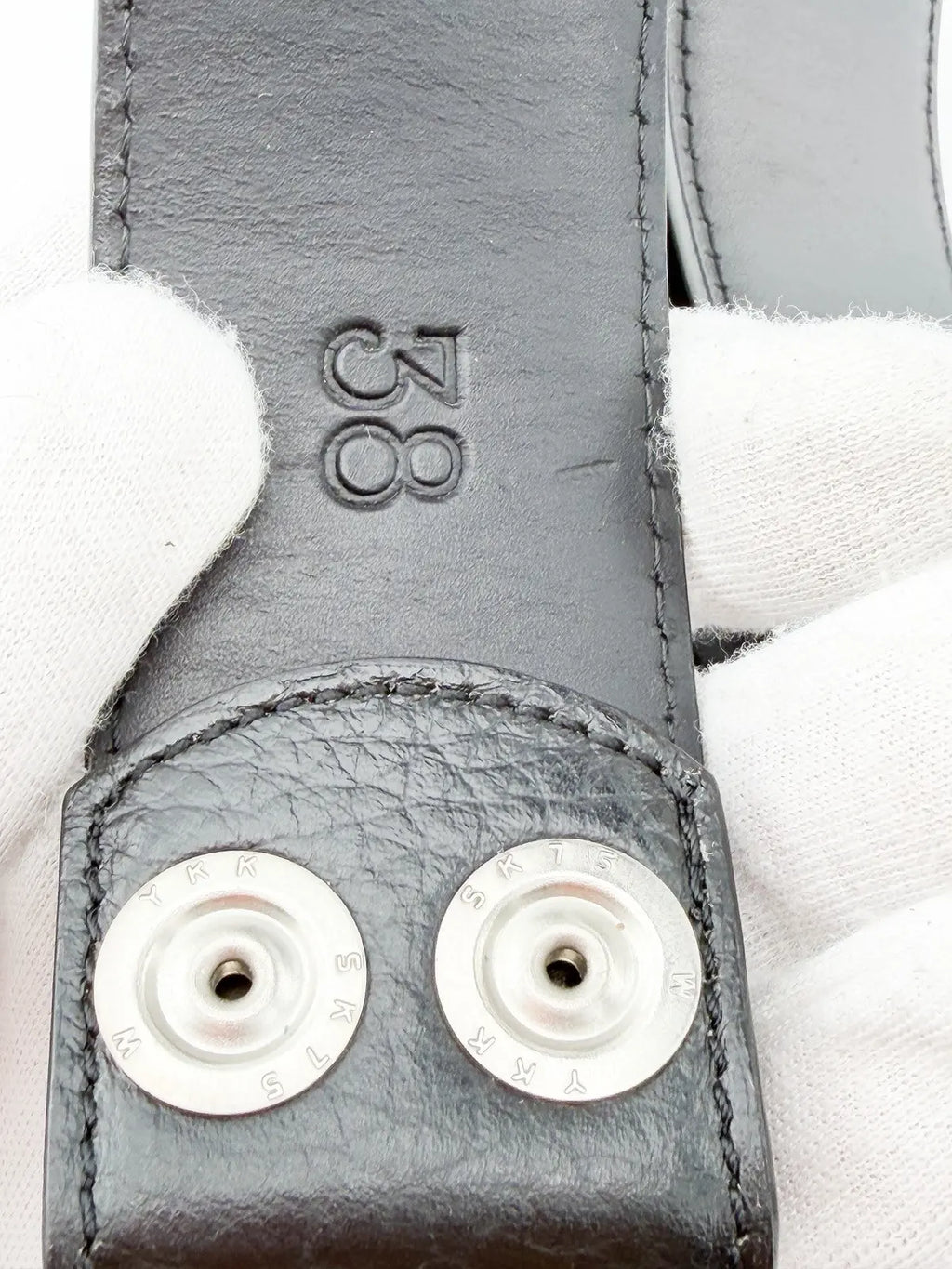 Chrome Hearts Black Leather Belt Strap (No Buckle)