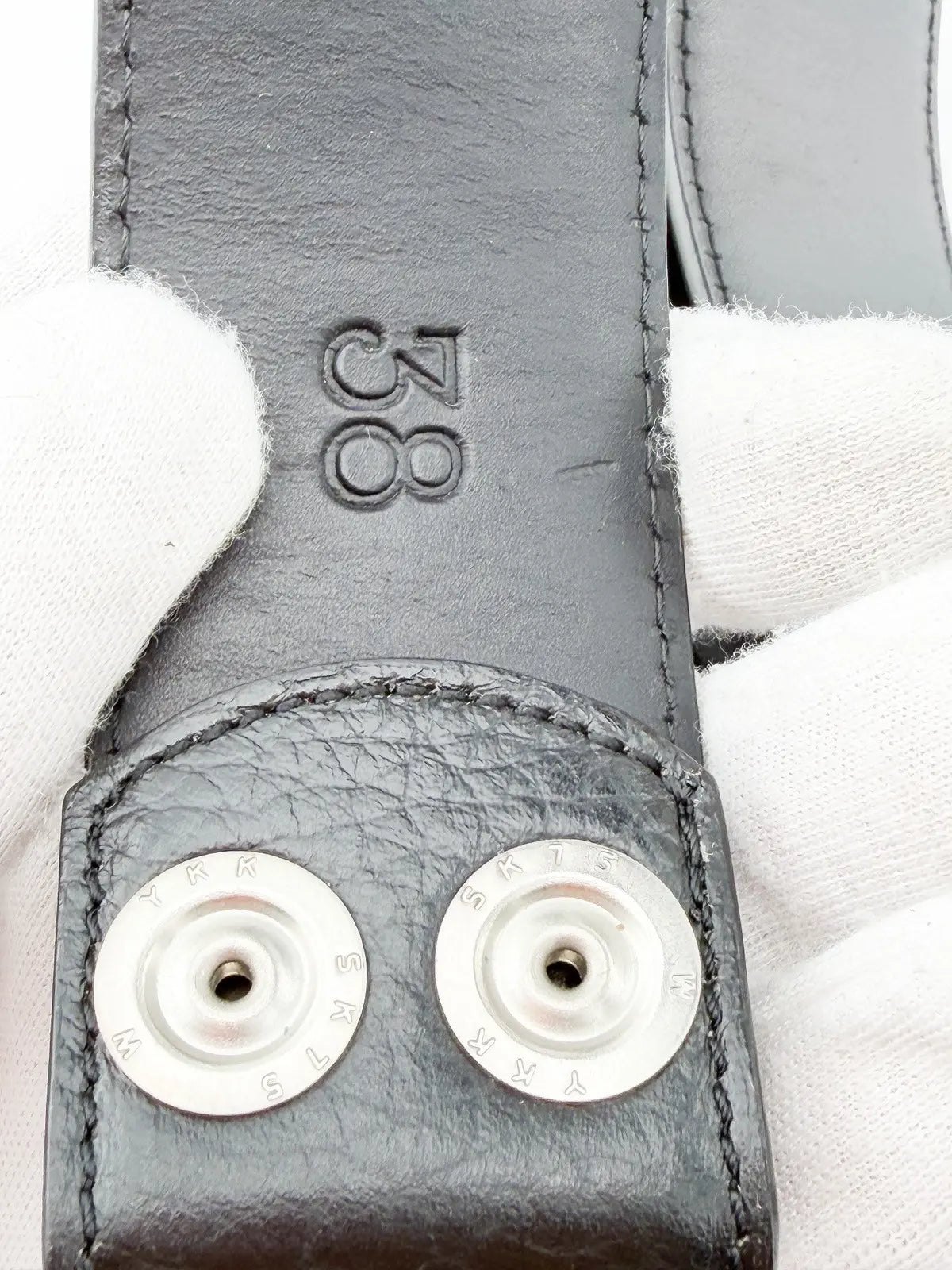 Chrome Hearts Black Leather Belt Strap (No Buckle)