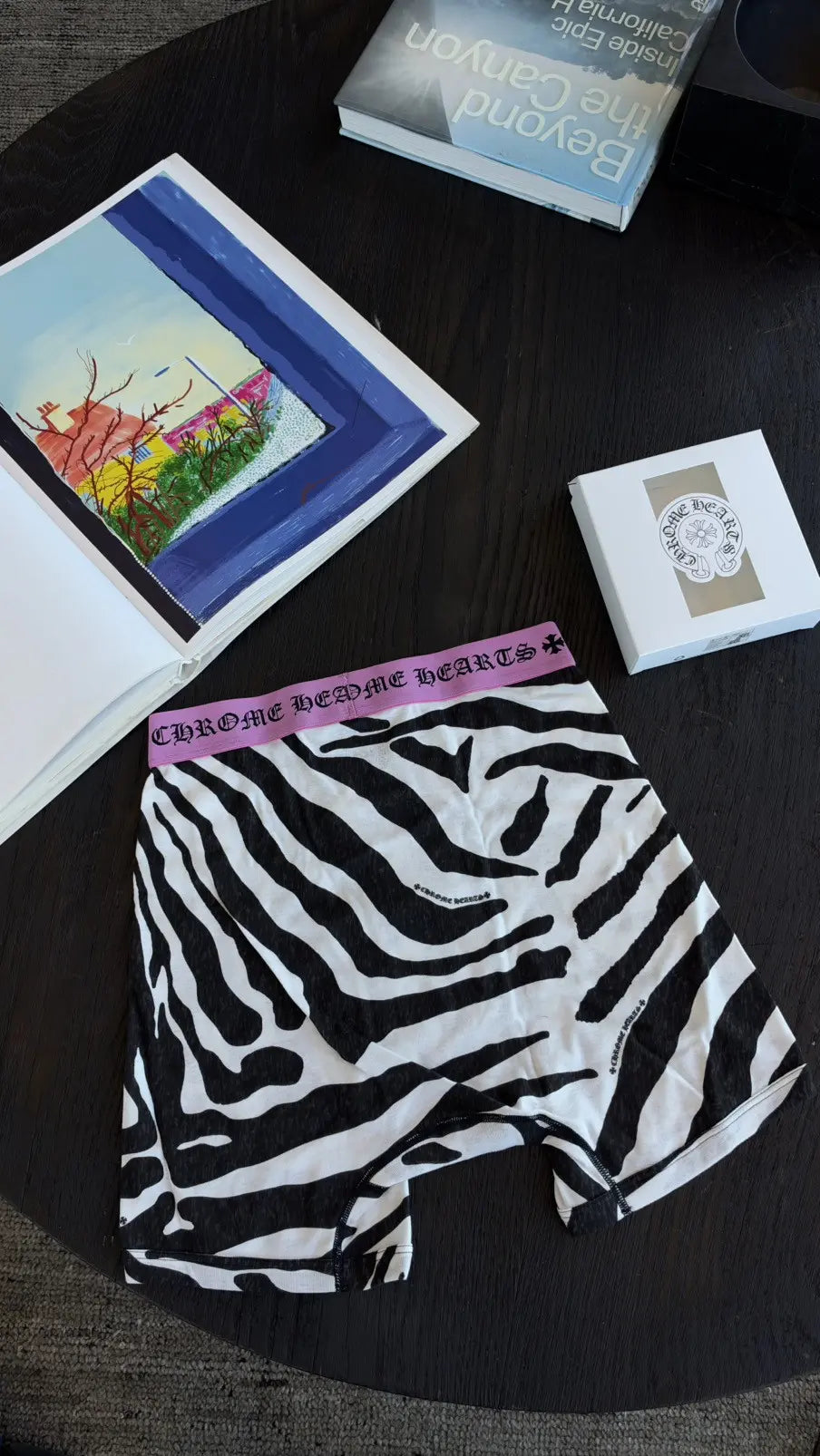 Chrome Hearts Zebra-Print Ribbed Boxer Size L Chrome Hearts
