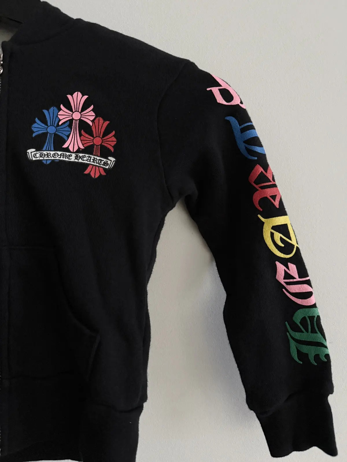 Chrome Hearts Kids Multi Color Cross Zip-up Hoodie