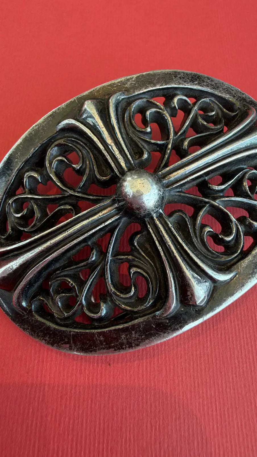 Chrome Hearts Classic Oval Cross Belt Buckle Chrome Hearts