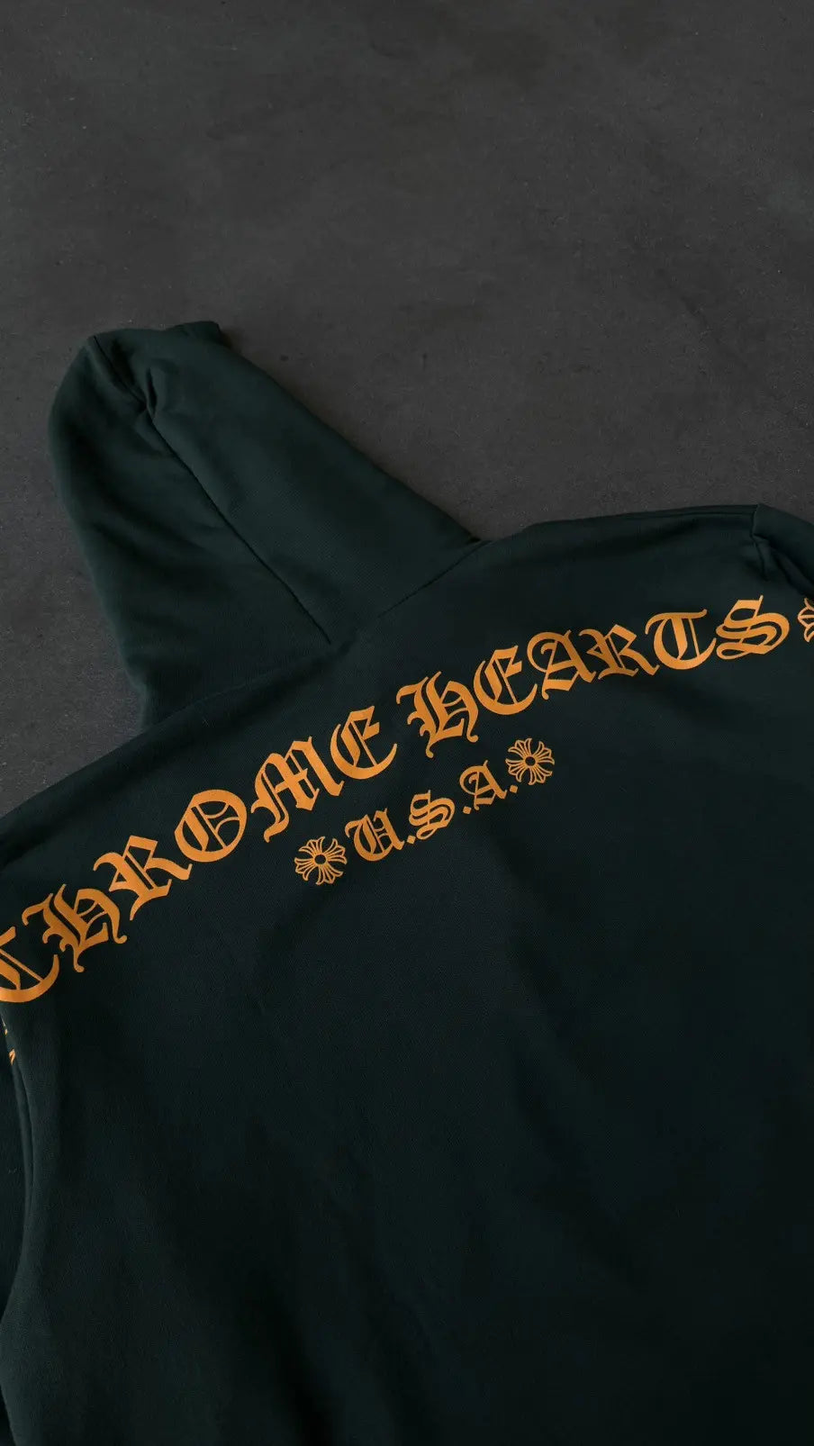 Chrome Hearts Green Yellow Shoulder Scripts Hoodie