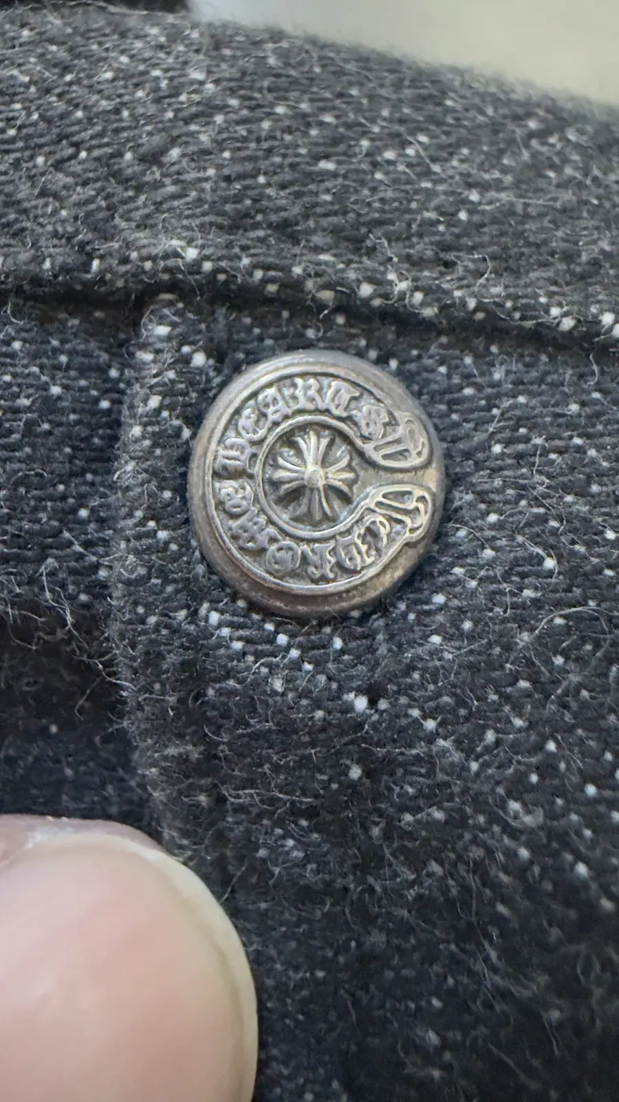 Chrome Hearts Grey & Black Star Patch Jeans