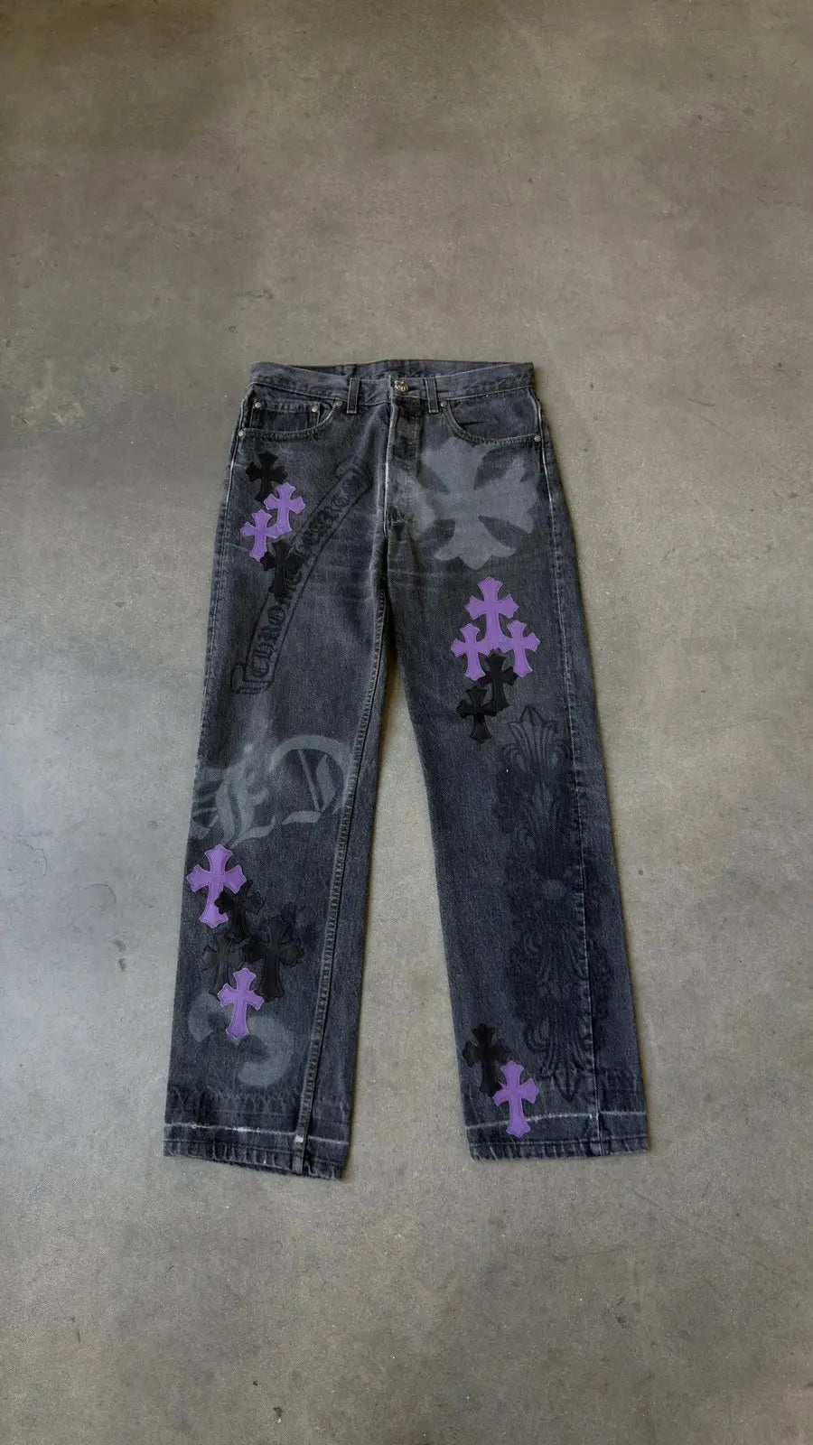 Chrome Hearts Levi's Cross Patch Stencil Jeans