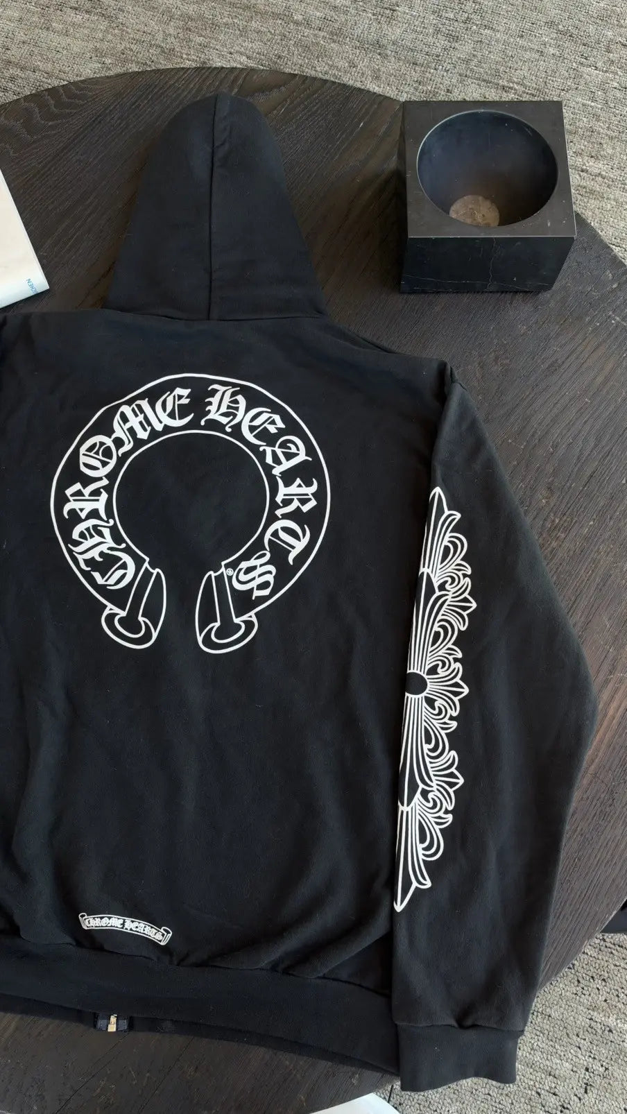 Chrome Hearts Horseshoe Floral Cross-Sleeve Zip-Up Hoodie Size XL Chrome Hearts