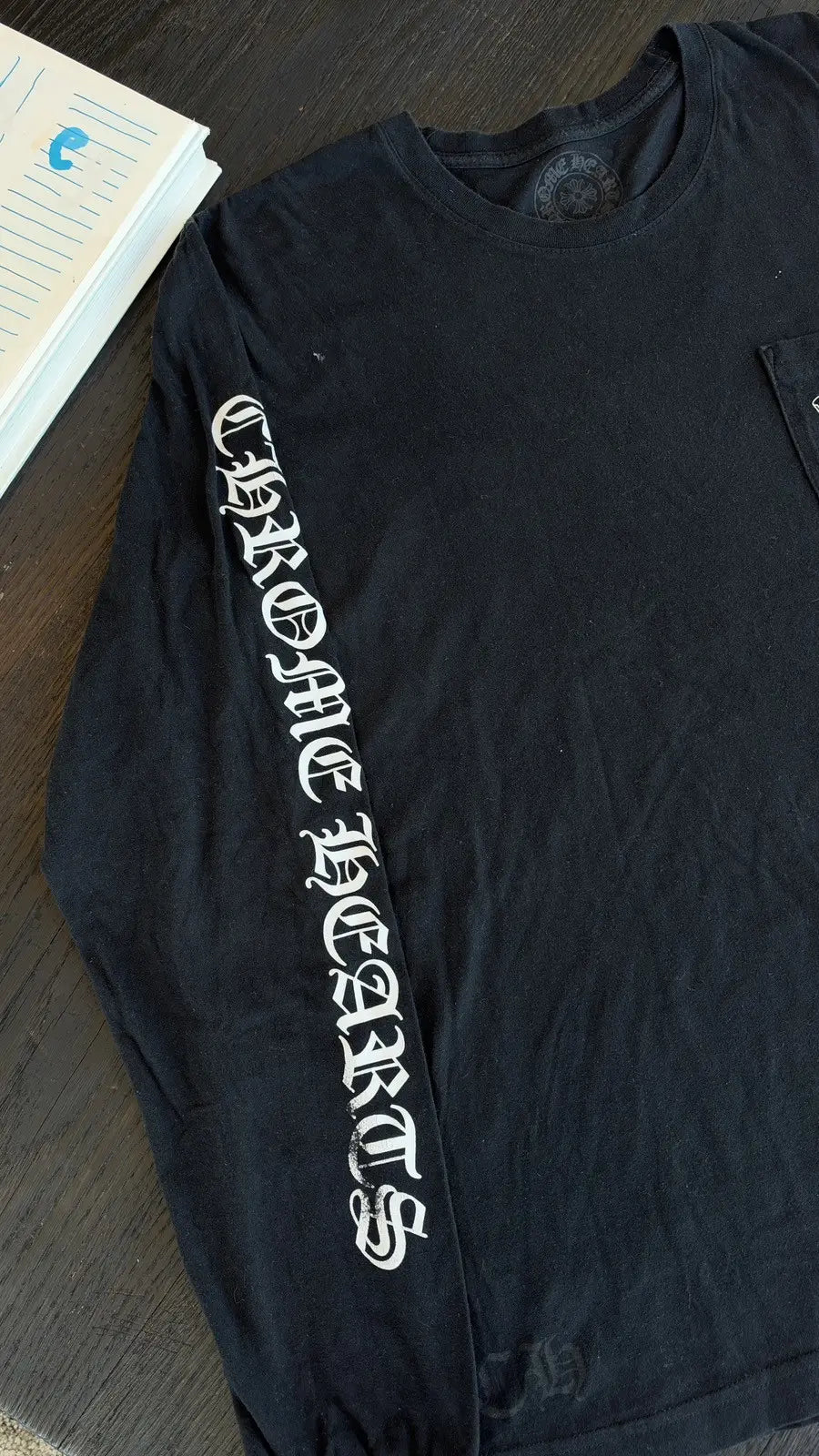 Chrome Hearts Black Scroll Logo Long Sleeve T-Shirt Size L Chrome Hearts