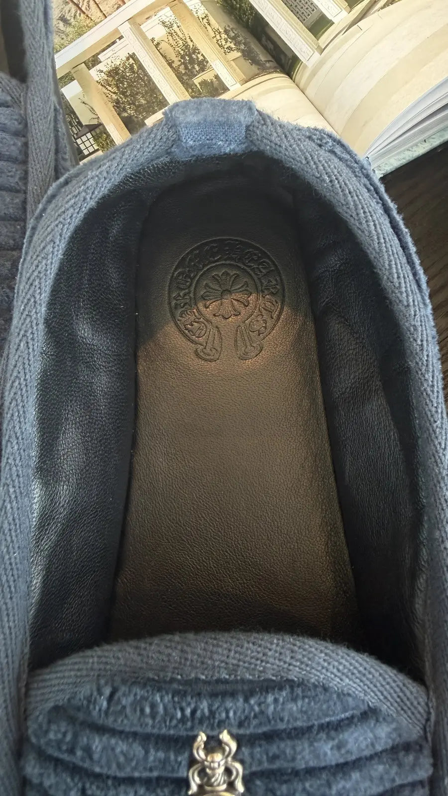 Chrome Hearts Dagger Corduroy Slippers Size 43 Chrome Hearts
