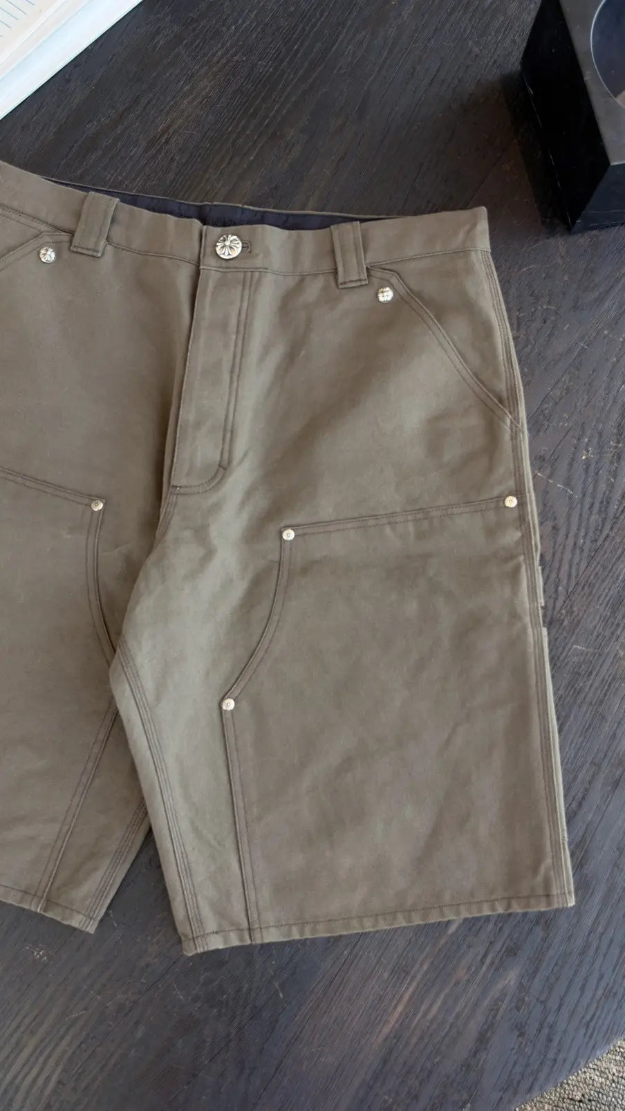 Chrome Hearts Cross Patch Double Knee Carpenter Shorts Size 36 Chrome Hearts