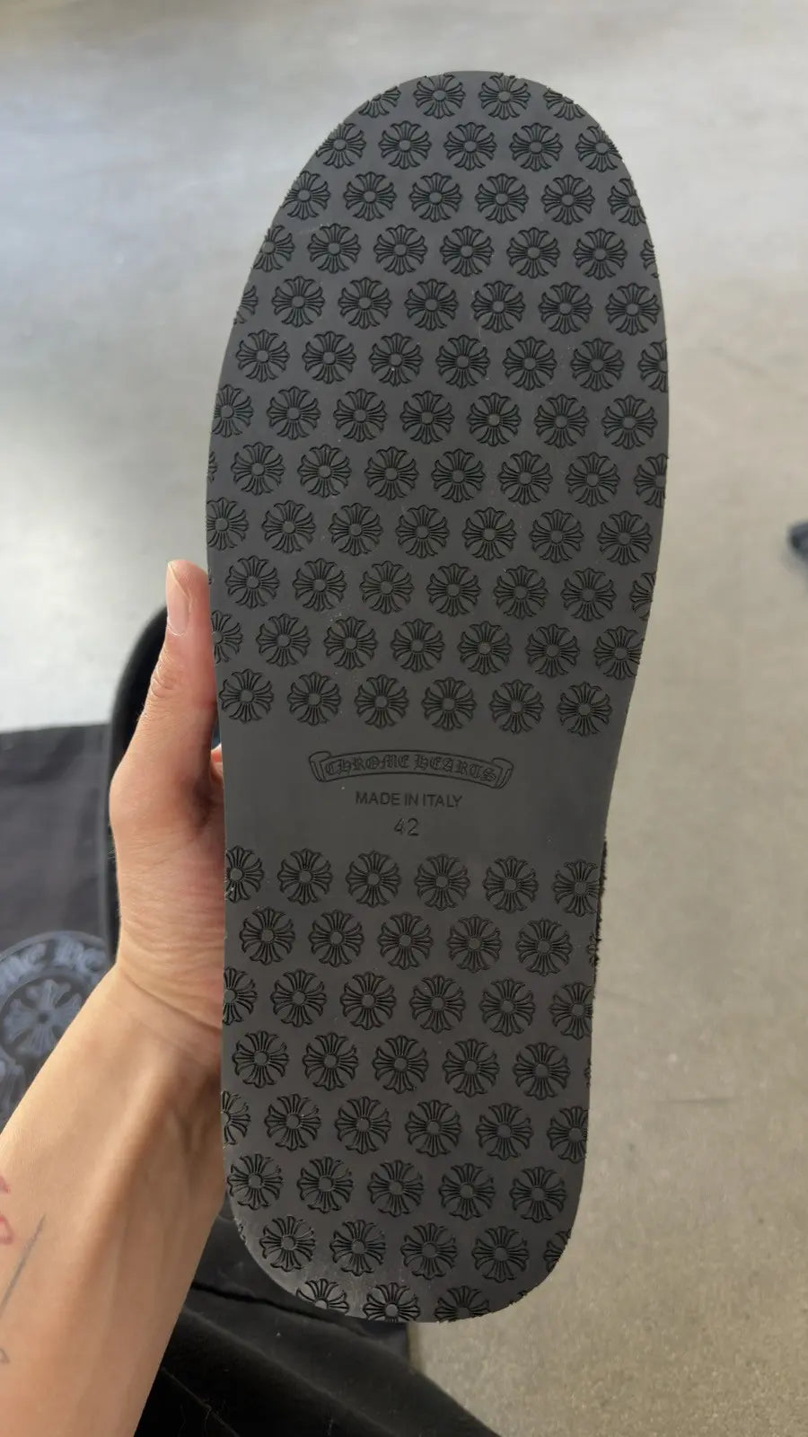 Chrome Hearts Black Corduroy Dagger Slippers