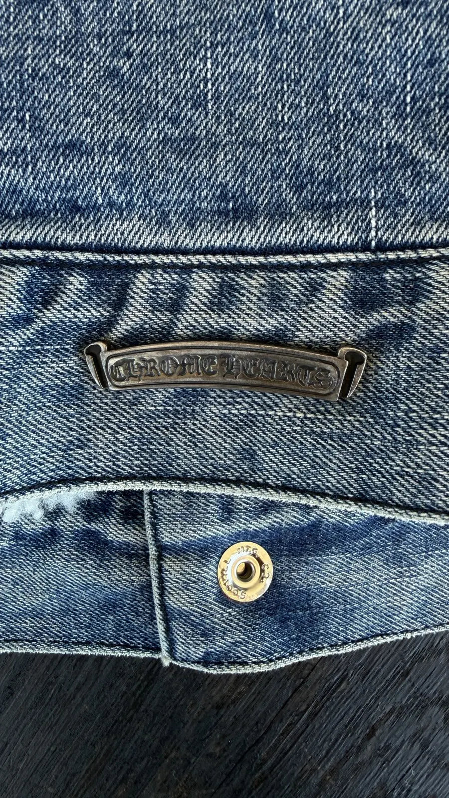 Chrome Hearts Levi's Cross Patch Denim Sherpa Jacket Chrome Hearts