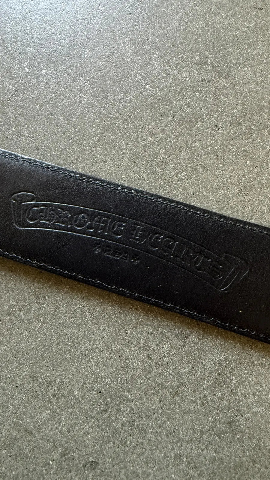 Chrome Hearts Black Leather Belt Strap (No Buckle)