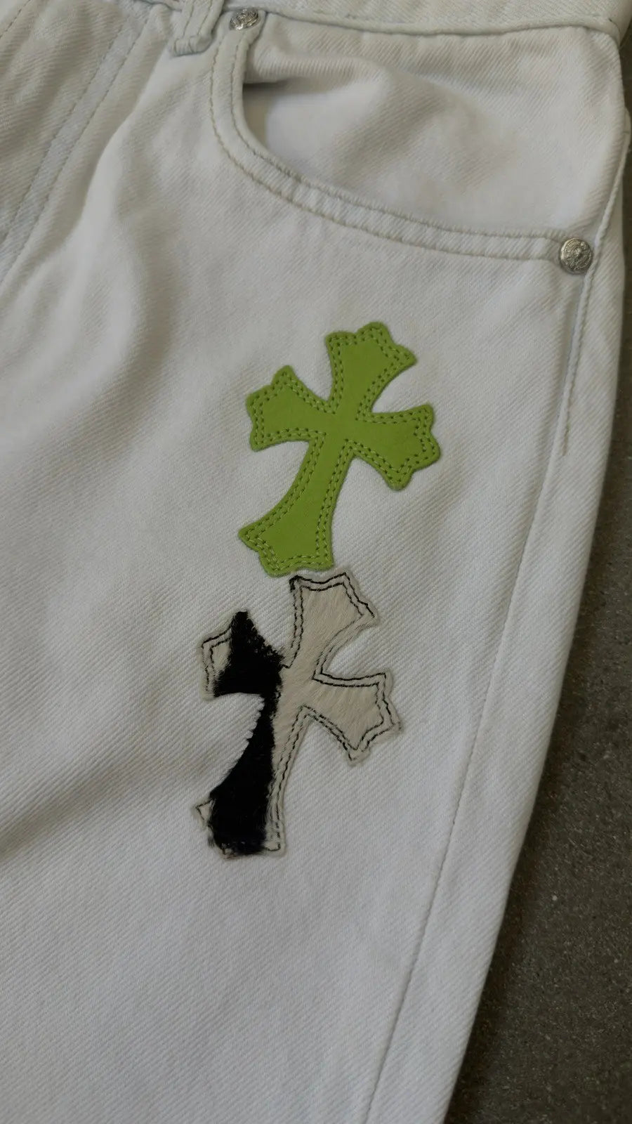 Chrome Hearts Levi's 501 Pony Hair Cross Patch Jean