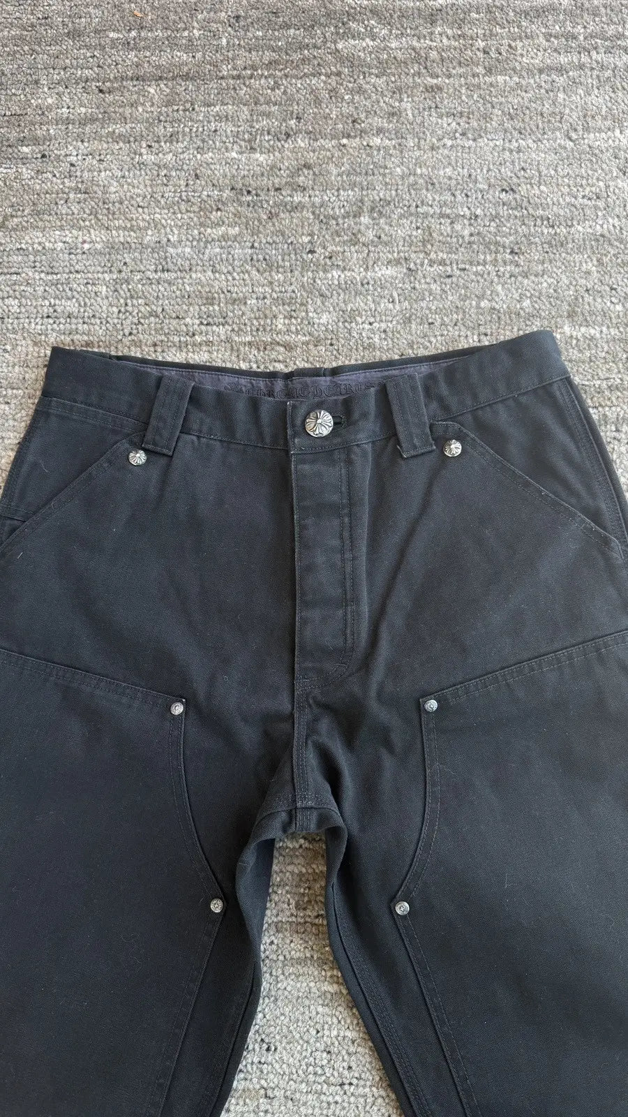 Chrome Hearts Double Knee Canvas Carpenter Pants Chrome Hearts