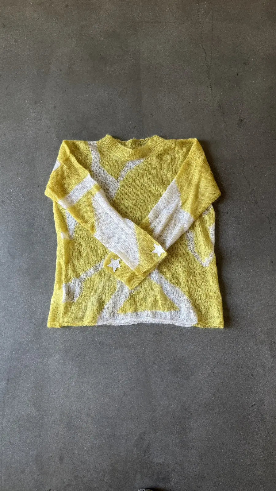 Chrome Hearts Yellow/White Mohair Sweater