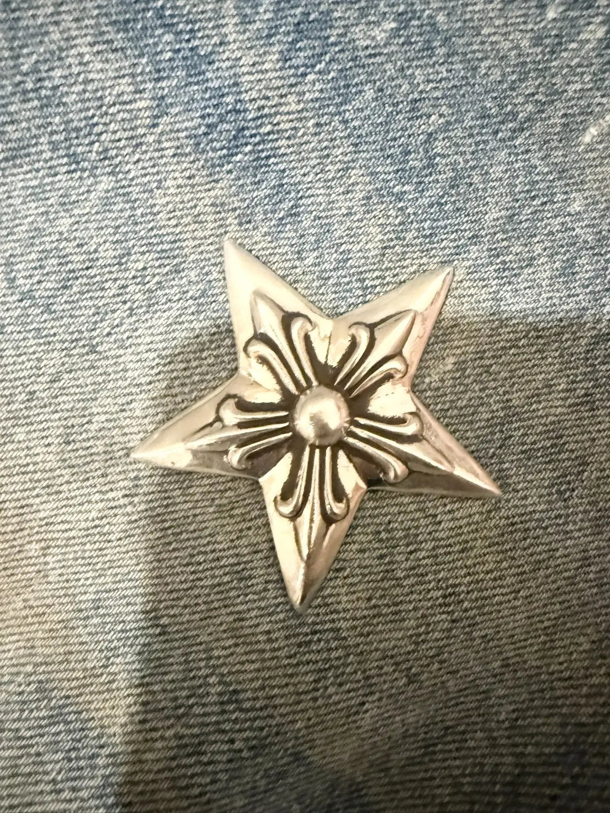 Chrome Hearts Canes Exclusive Diamond Crosses Silver Jeans