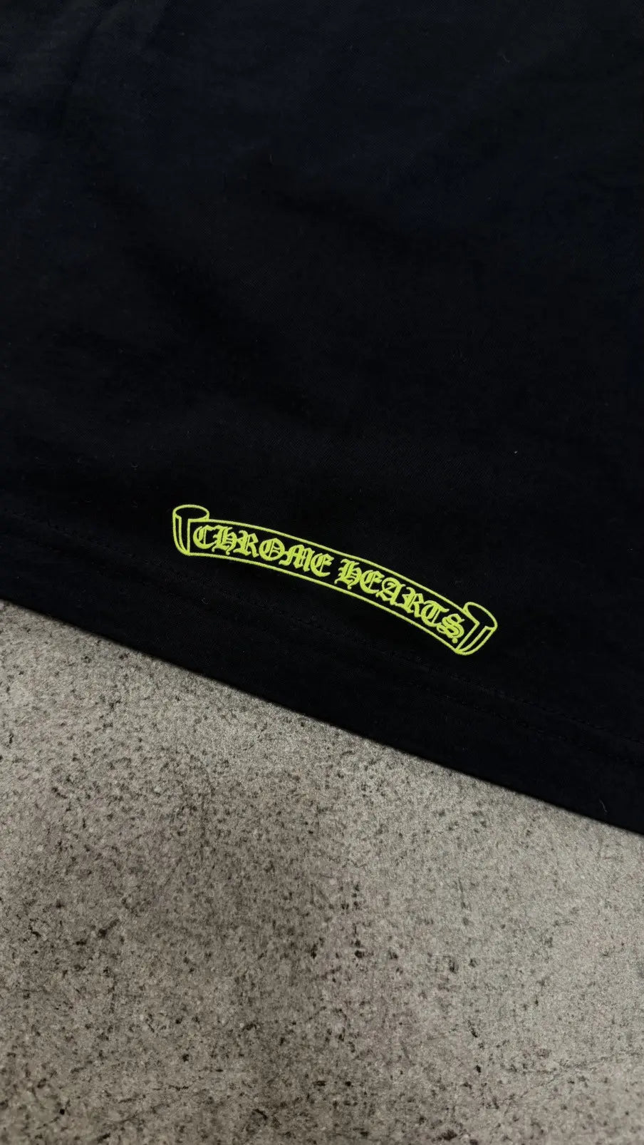 Chrome Hearts Neon Yellow Horseshoe Pocket Short Sleeve Tee