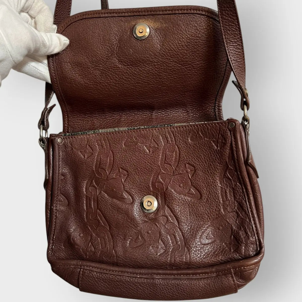 Vivienne Westwood Golden Saturn Orb Messenger Bag