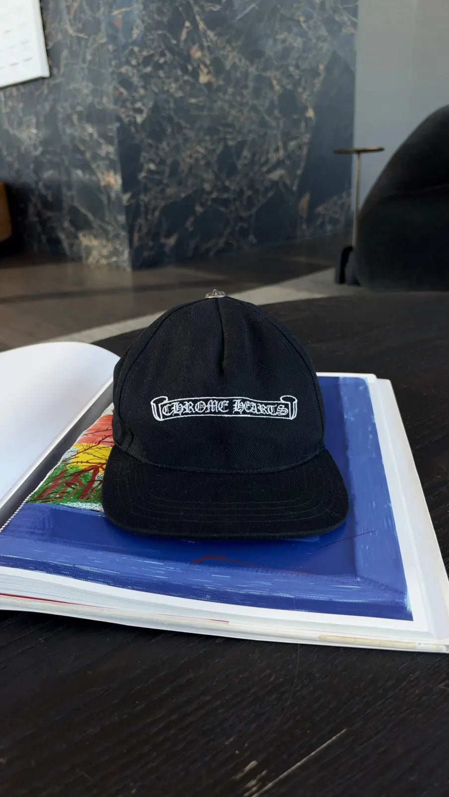 Chrome Hearts Embroidered Scroll Baseball Hat Chrome Hearts