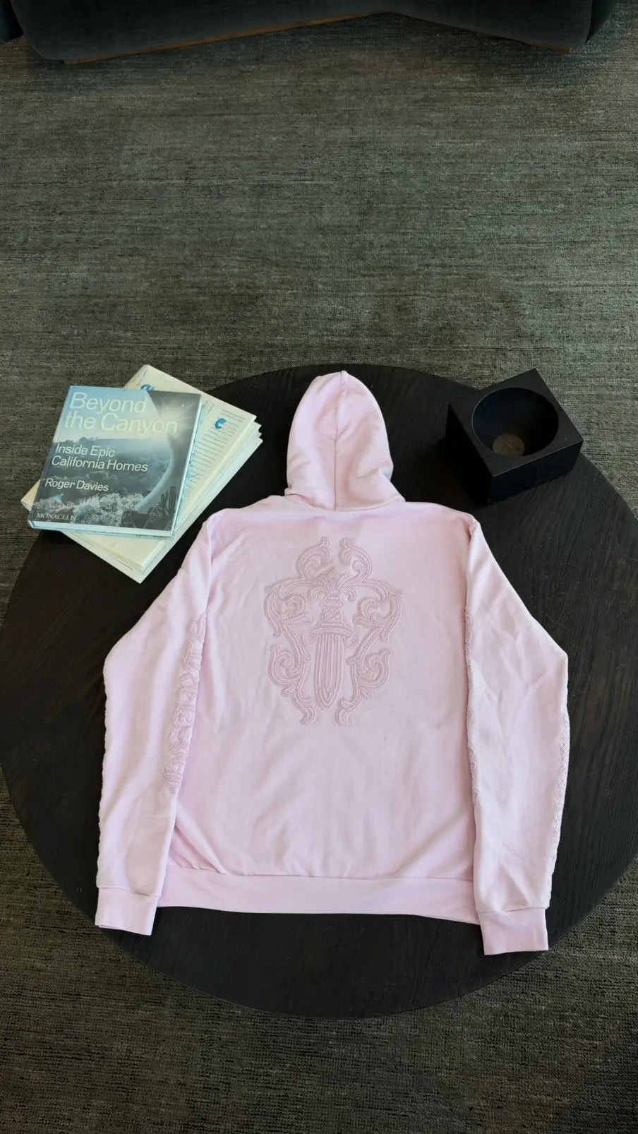 Chrome Hearts Pink Vine Dagger Beaded Zip-Up Hoodie Size M Chrome Hearts