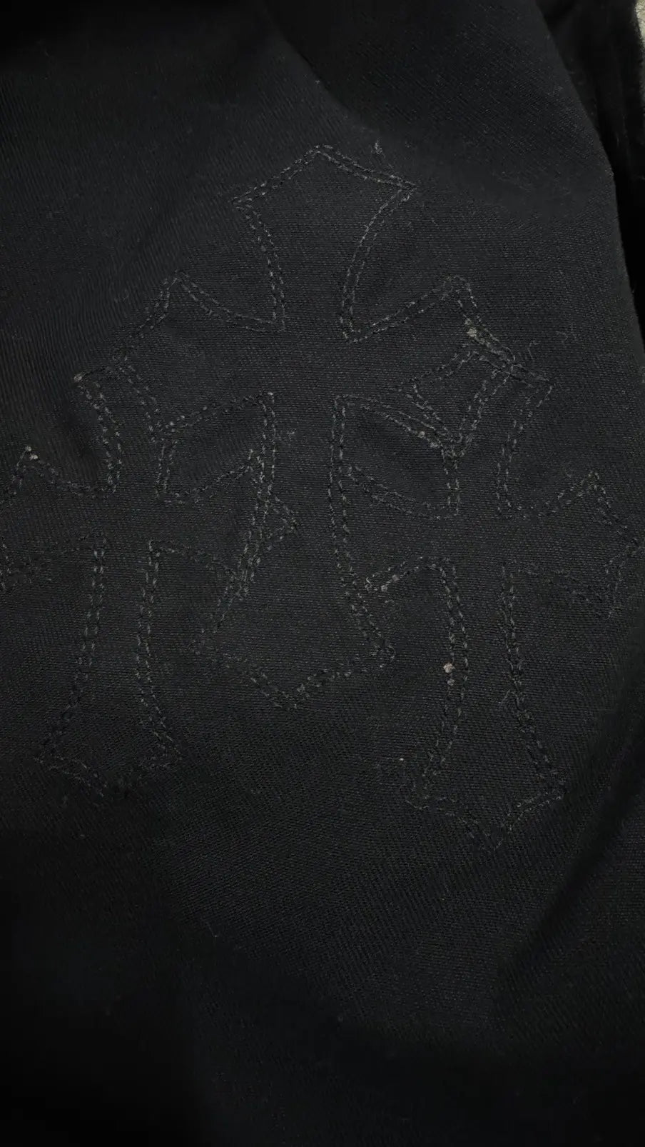 Chrome Hearts Chino Pants Black Camo Cross Patches