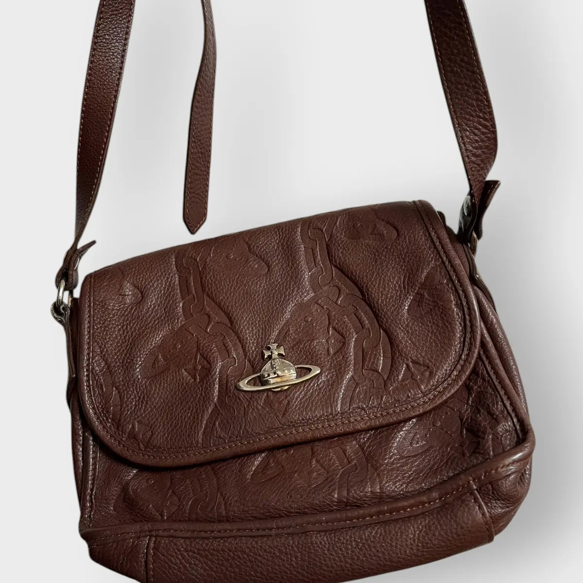 Vivienne Westwood Golden Saturn Orb Messenger Bag