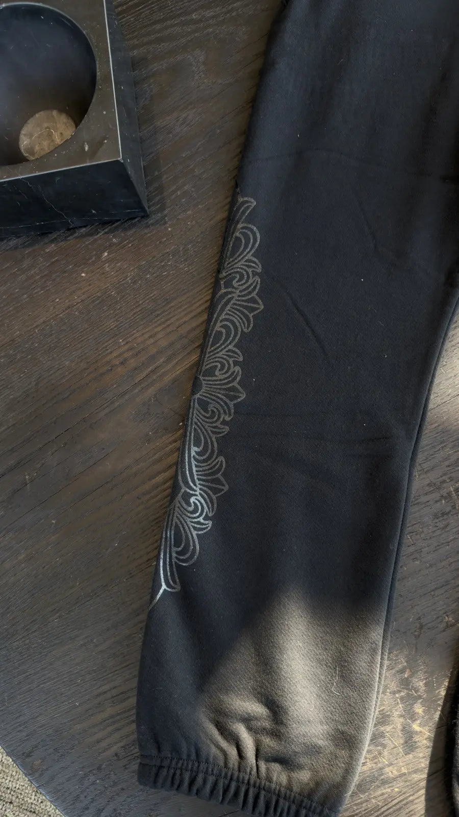 Chrome Hearts Black on Black Floral Sweatpants Size S Chrome Hearts