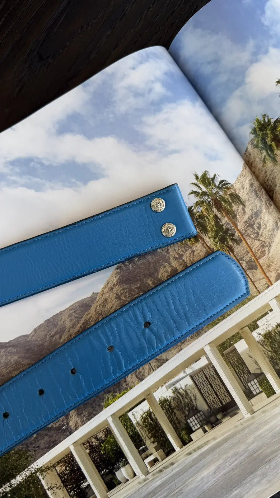 Chrome Hearts Blue Leather Belt Strap Size 34 Chrome Hearts