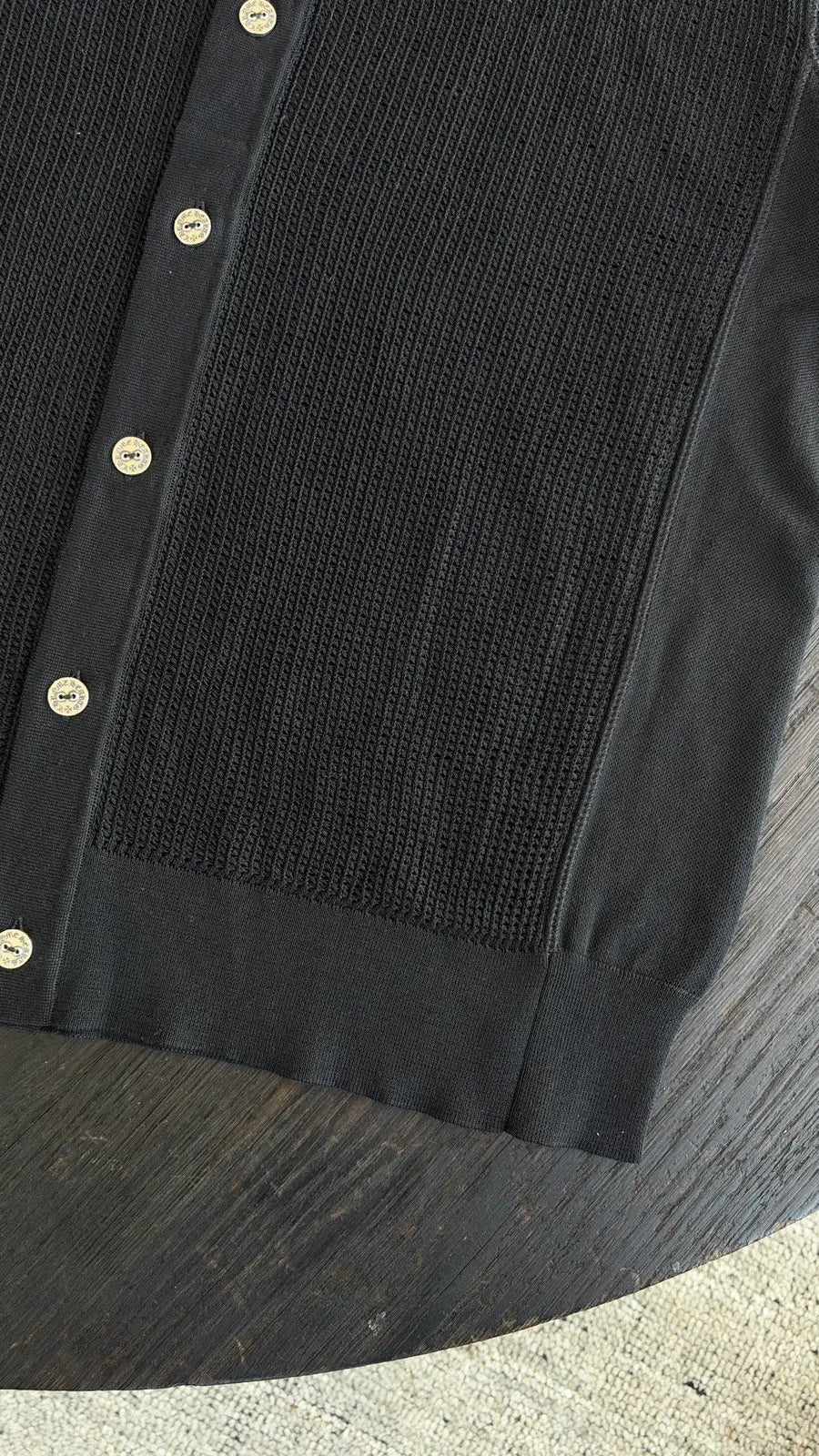 Chrome Hearts Knitted Short-Sleeve Button-Up Polo Shirt Size L Chrome Hearts