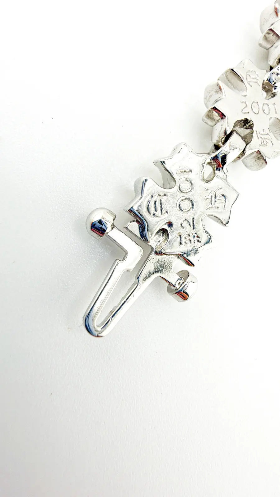 Chrome Hearts 18K White Gold Tiny Plus Link Bracelet Chrome Hearts
