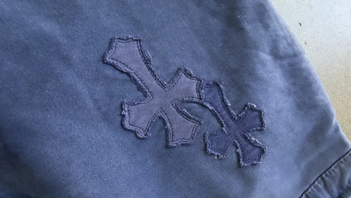 Chrome Hearts Blue Cross Patch Vintage French Work Pants