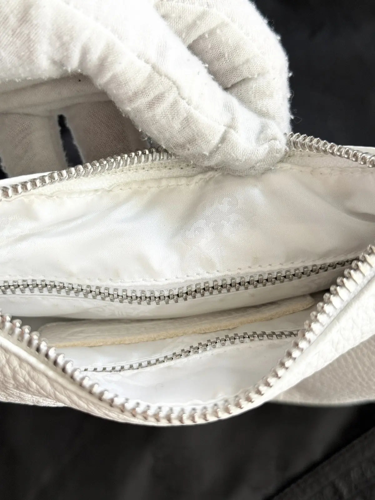 Chrome Hearts Chicken Nugget White Leather Hand Bag