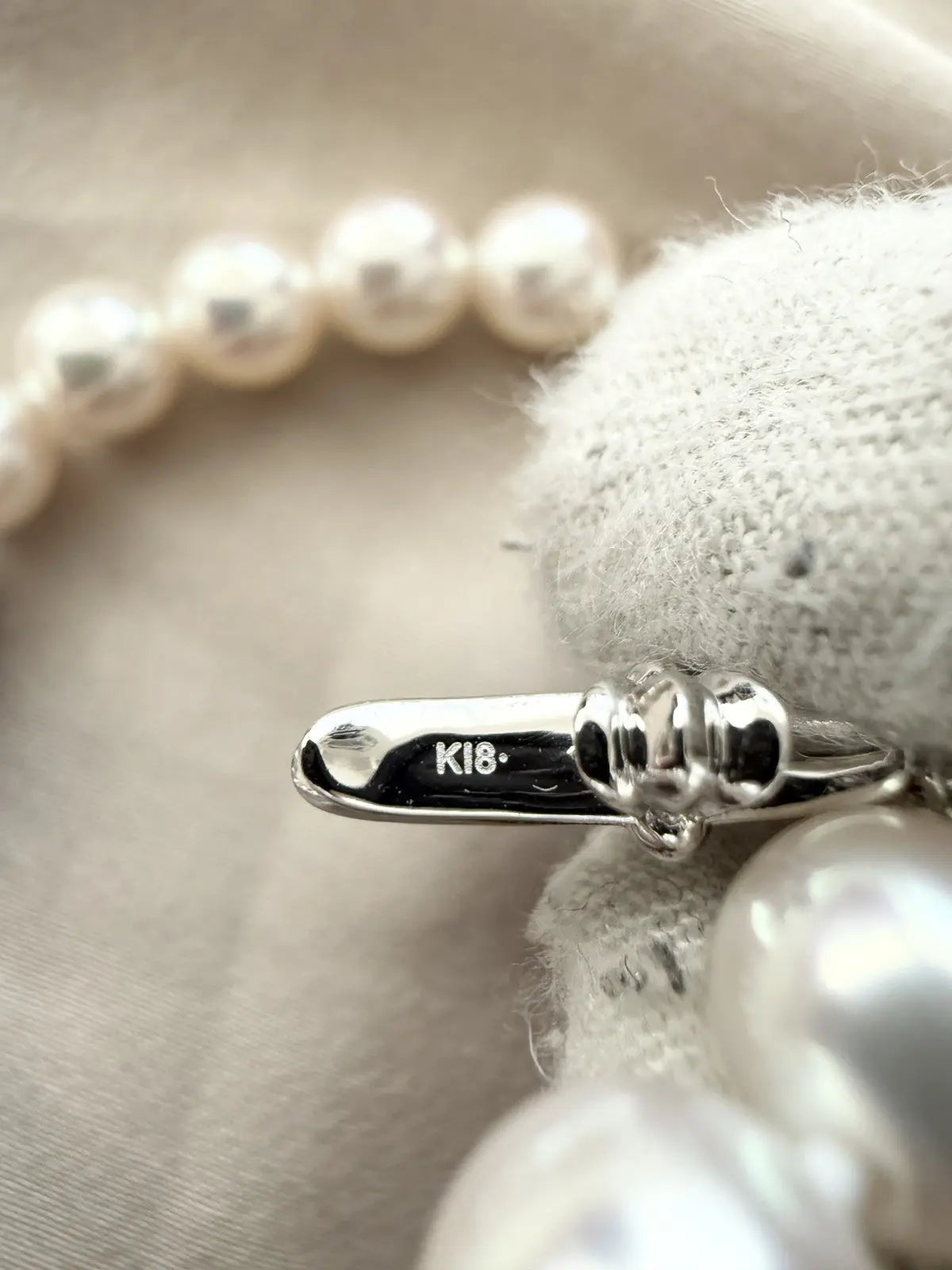 Chrome Hearts Mikimoto White Pearl Bracelet