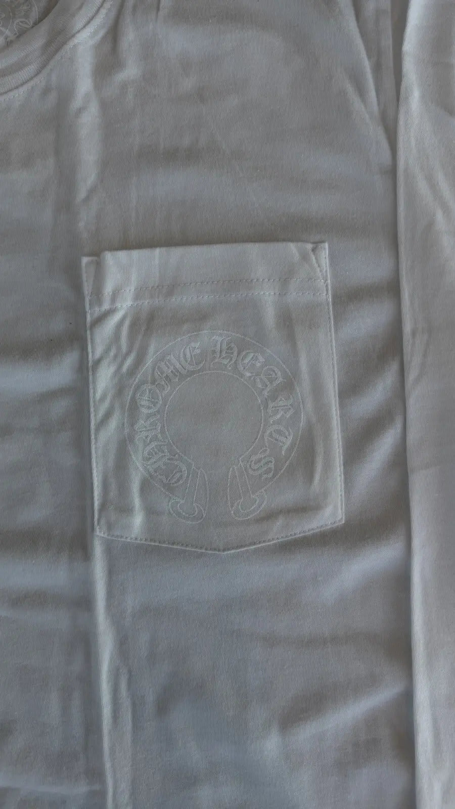 Chrome Hearts White Embroidered Pocket Long Sleeve T-Shirt Size M Chrome Hearts