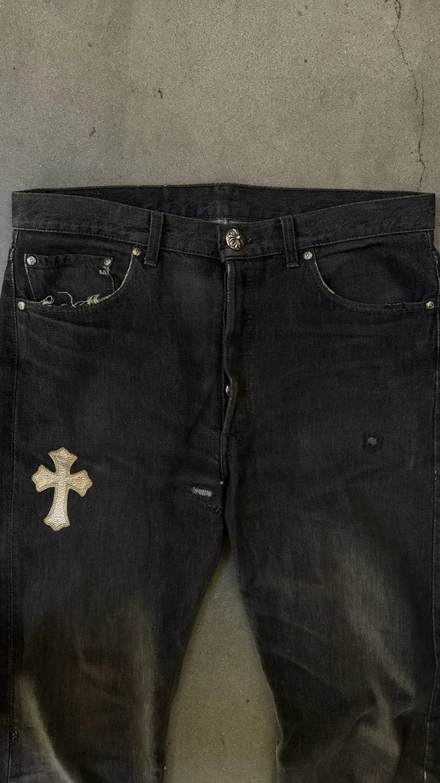 Chrome Hearts LEVI'S Black Denim "GOLD CROSSES"