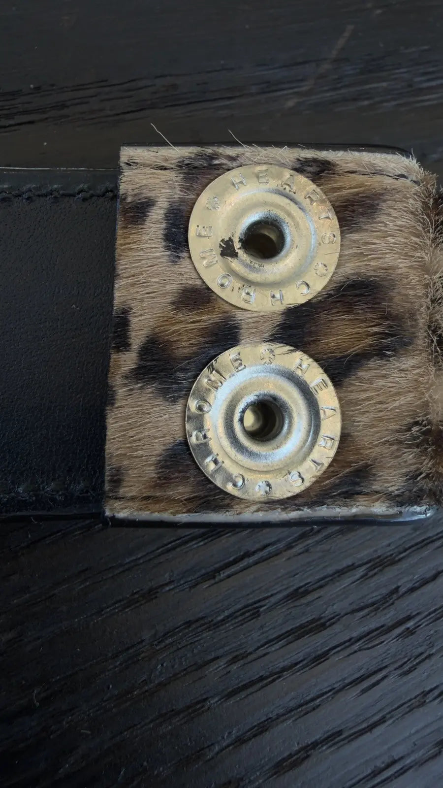 Chrome Hearts-Style Leopard Print Ponyhair Belt Strap Chrome Hearts
