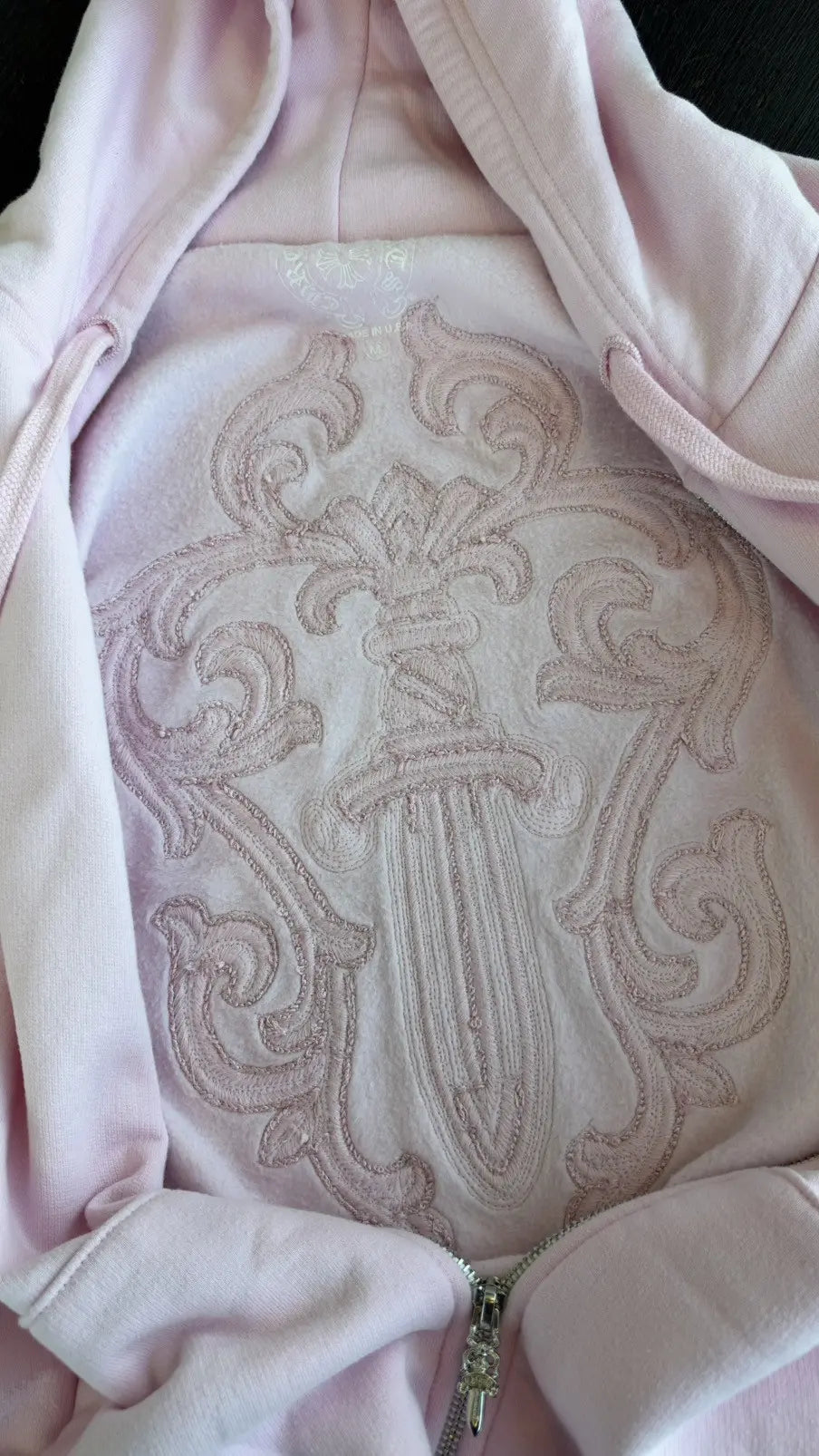 Chrome Hearts Pink Vine Dagger Beaded Zip-Up Hoodie Size M Chrome Hearts