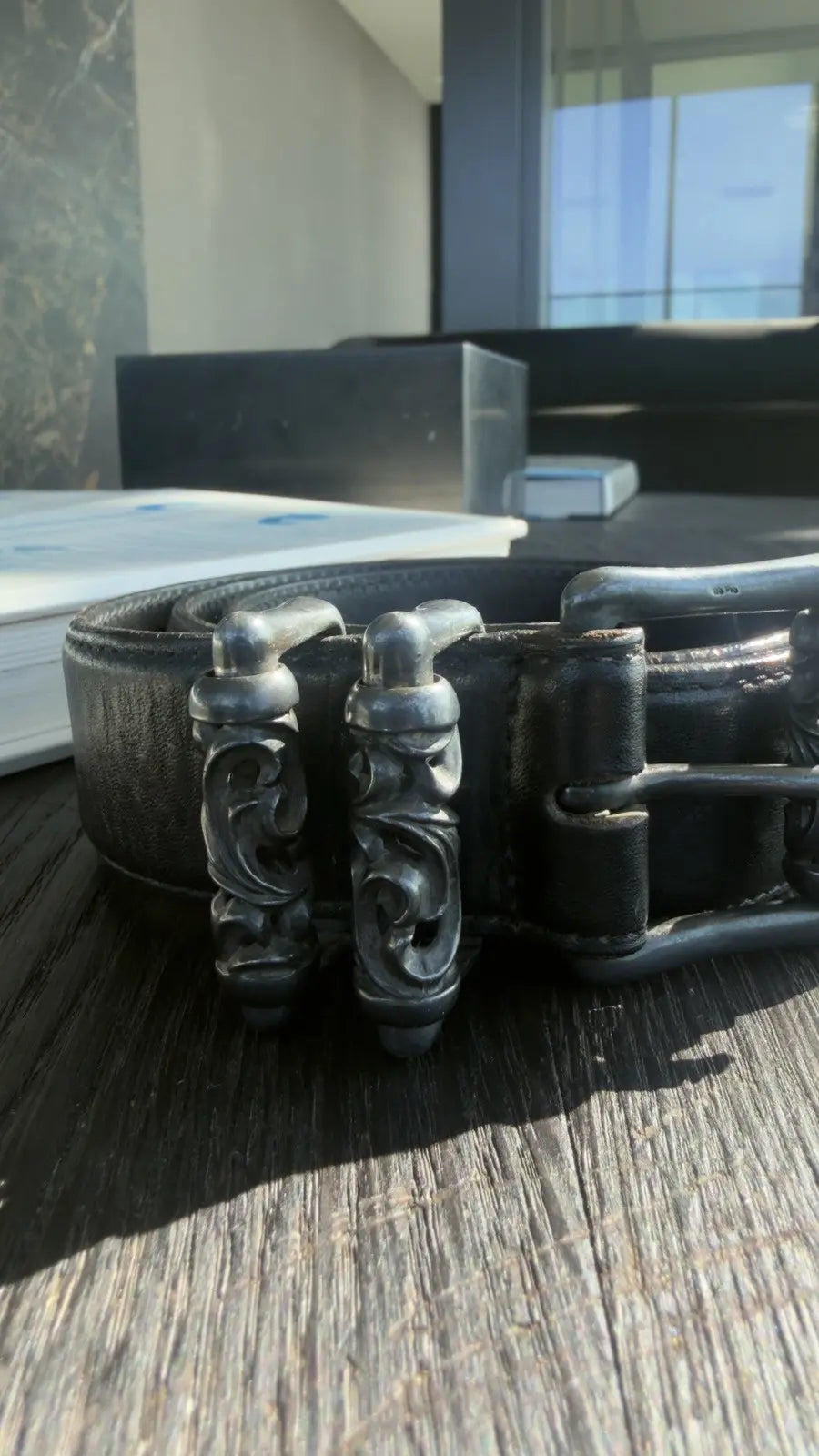 Chrome Hearts Black Rhodium Roller Belt Chrome Hearts